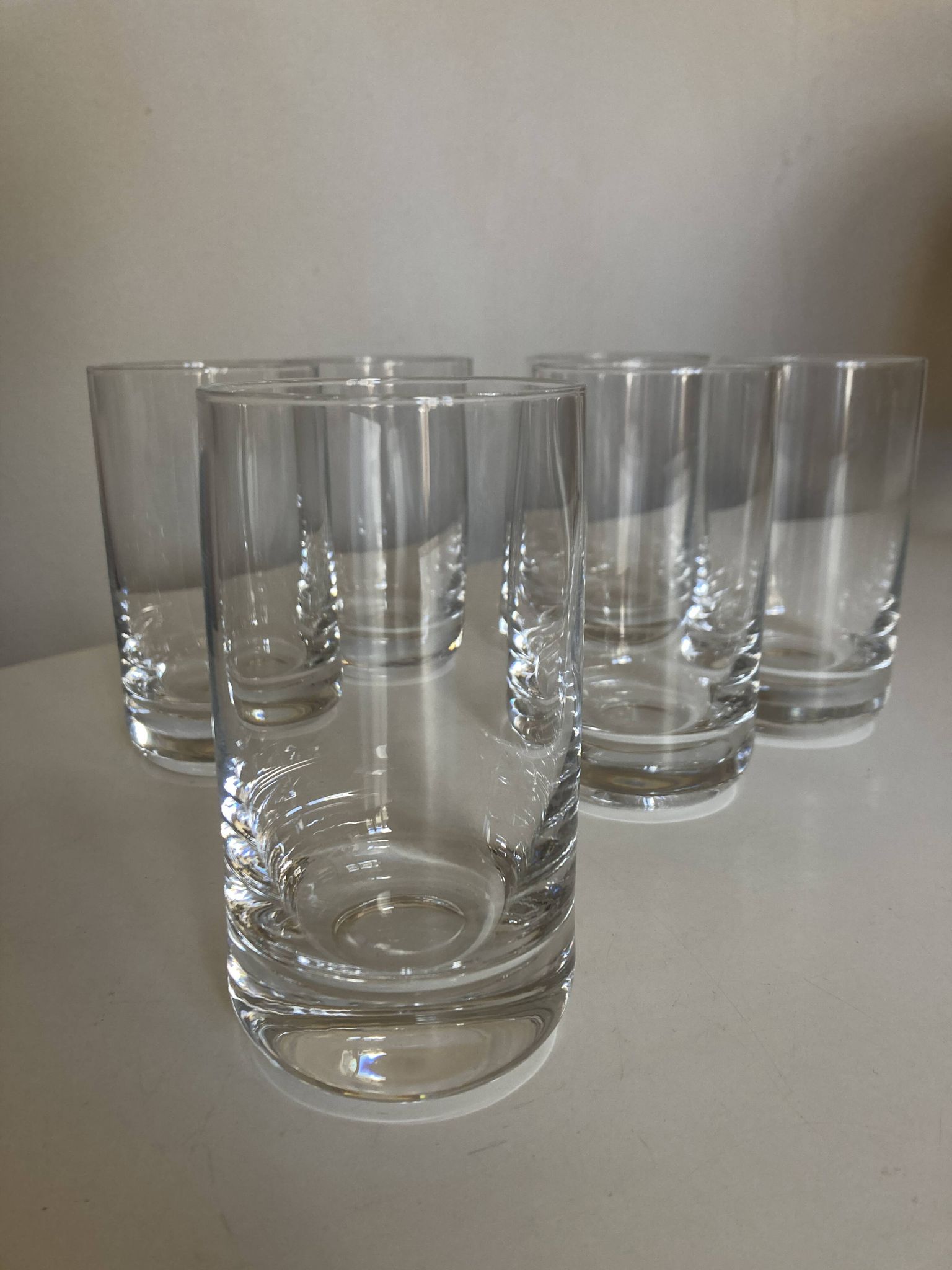 Set of 6 1970 Scandinavian crystal goblet glasses