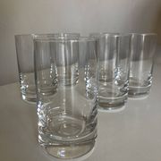 Set of 6 1970 Scandinavian crystal goblet glasses