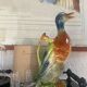 Saint Clément barbotine green duck jug