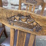 6 vintage chairs art deco 1940s oak and leather