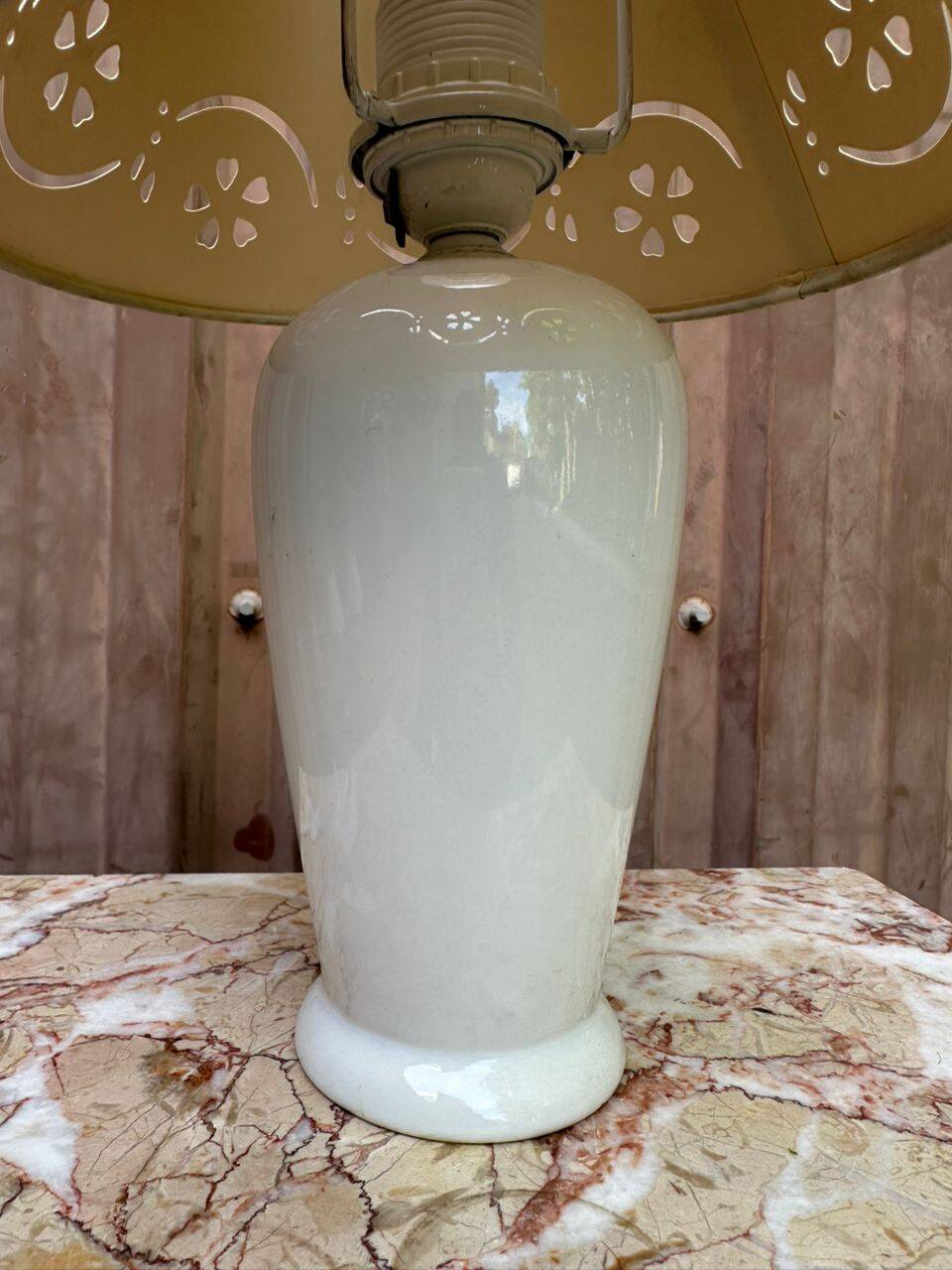 Vintage white ceramic table lamp