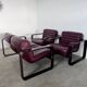 Sofa set and 2 vintage leather armchairs designed by Albert Stoll Giroflex 1970s