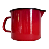 Pitcher vase in red enamelled sheet metal