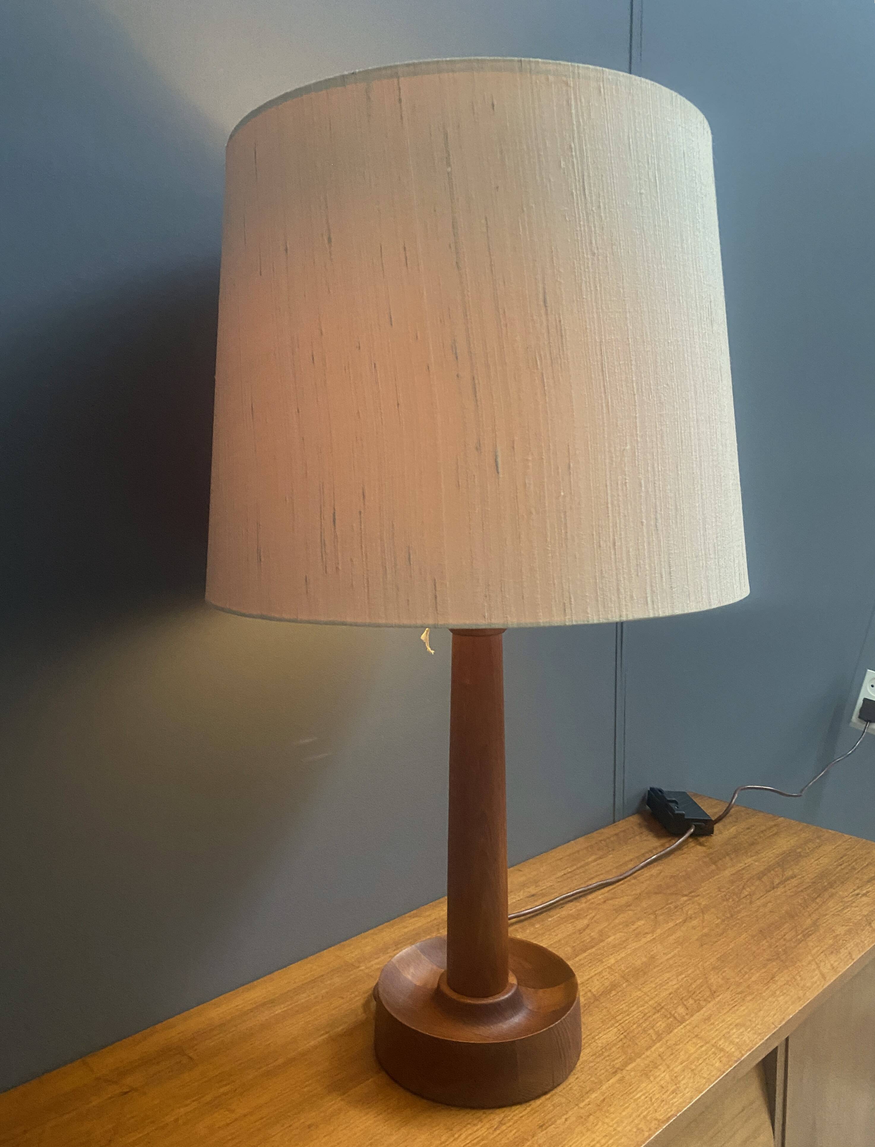 Uno & Östen Kristiansson Teak tablellamp for Luxus Denmark 1970s