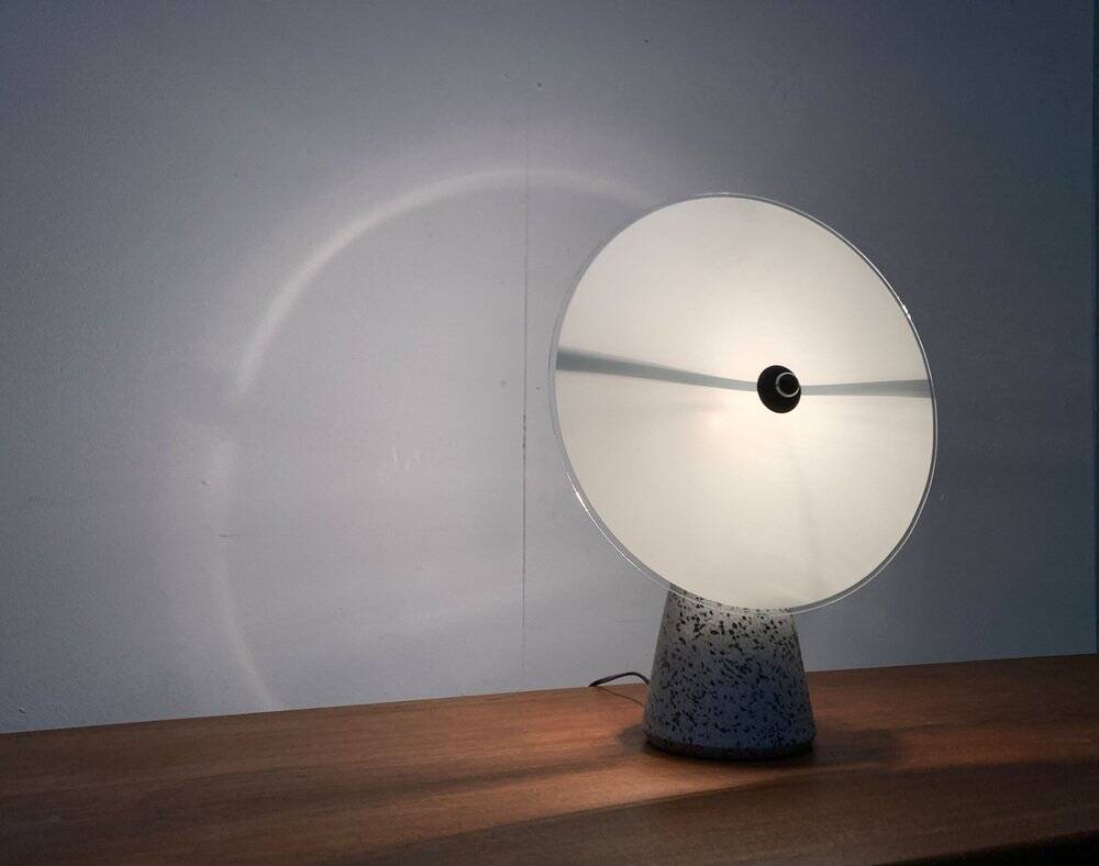 Vintage Postmodern Eno table lamp in glass and terrazzo from Ikea, 1990s.