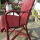 Fauteuil en rotin 1900 rouge