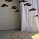 Average suspension flat wavy leaf in smooth teak flower D:40