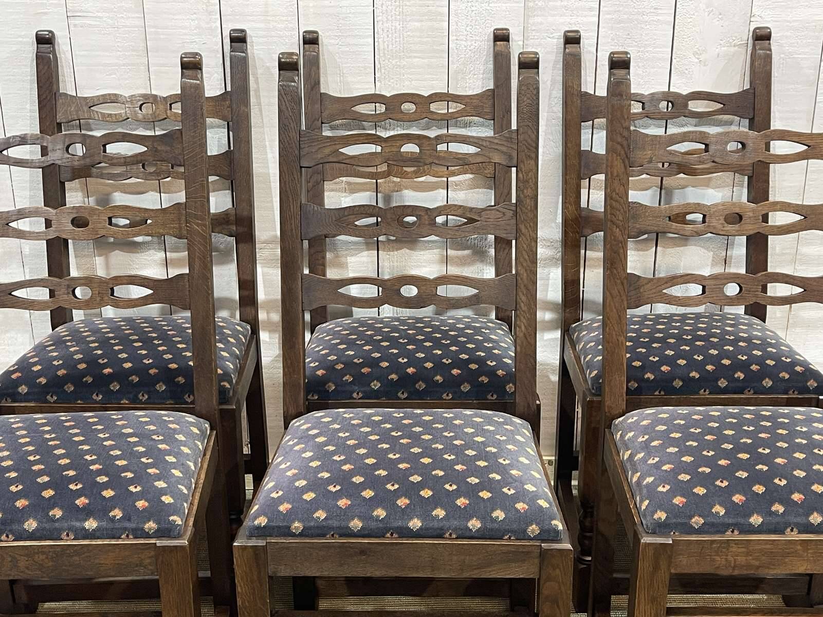 Set of 6 19th century English oak chairs