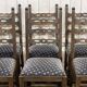 Suite de 6 chaises anglaises 19ème en chêne