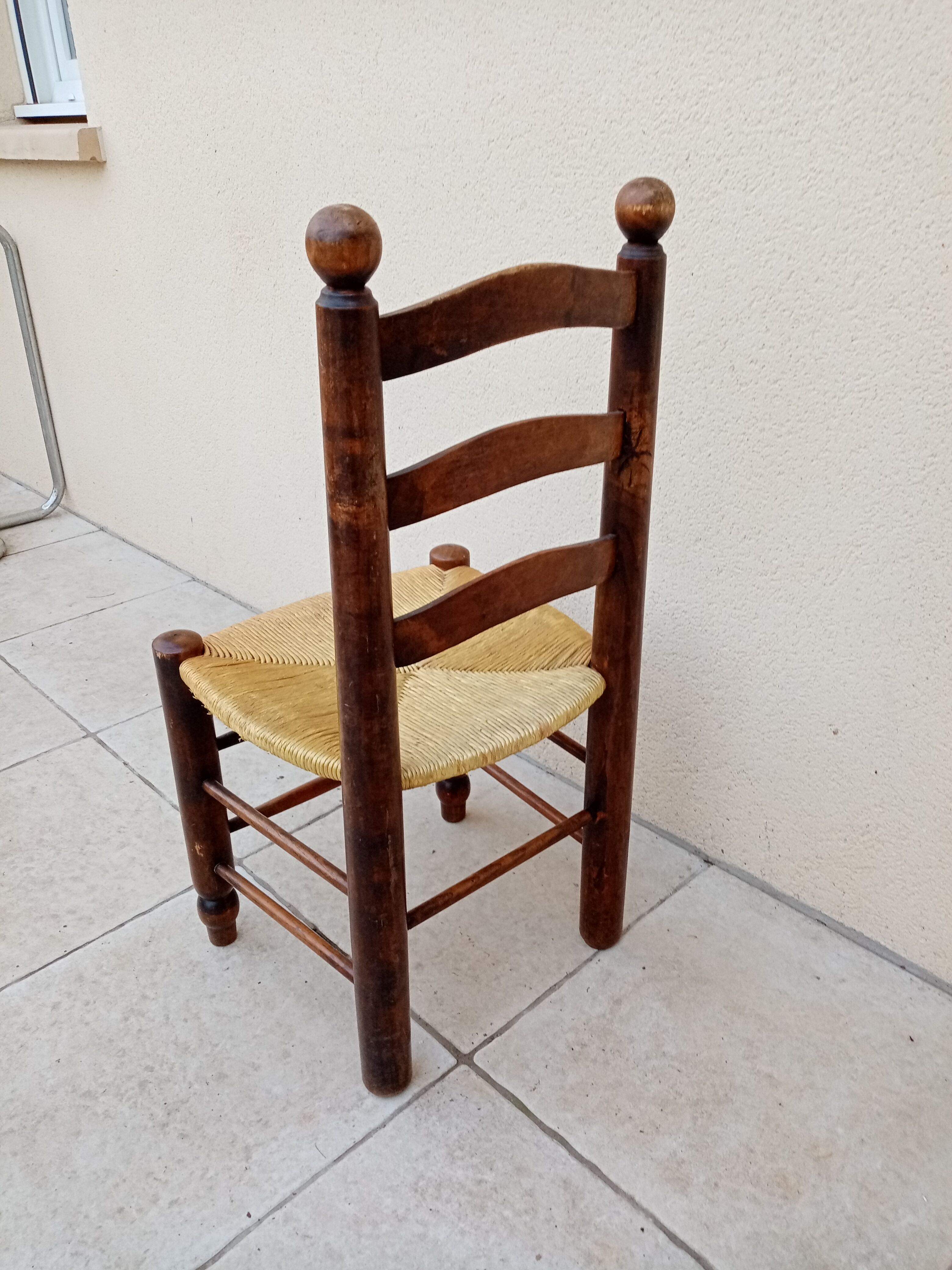 vintage straw chair GEORGES ROBERT