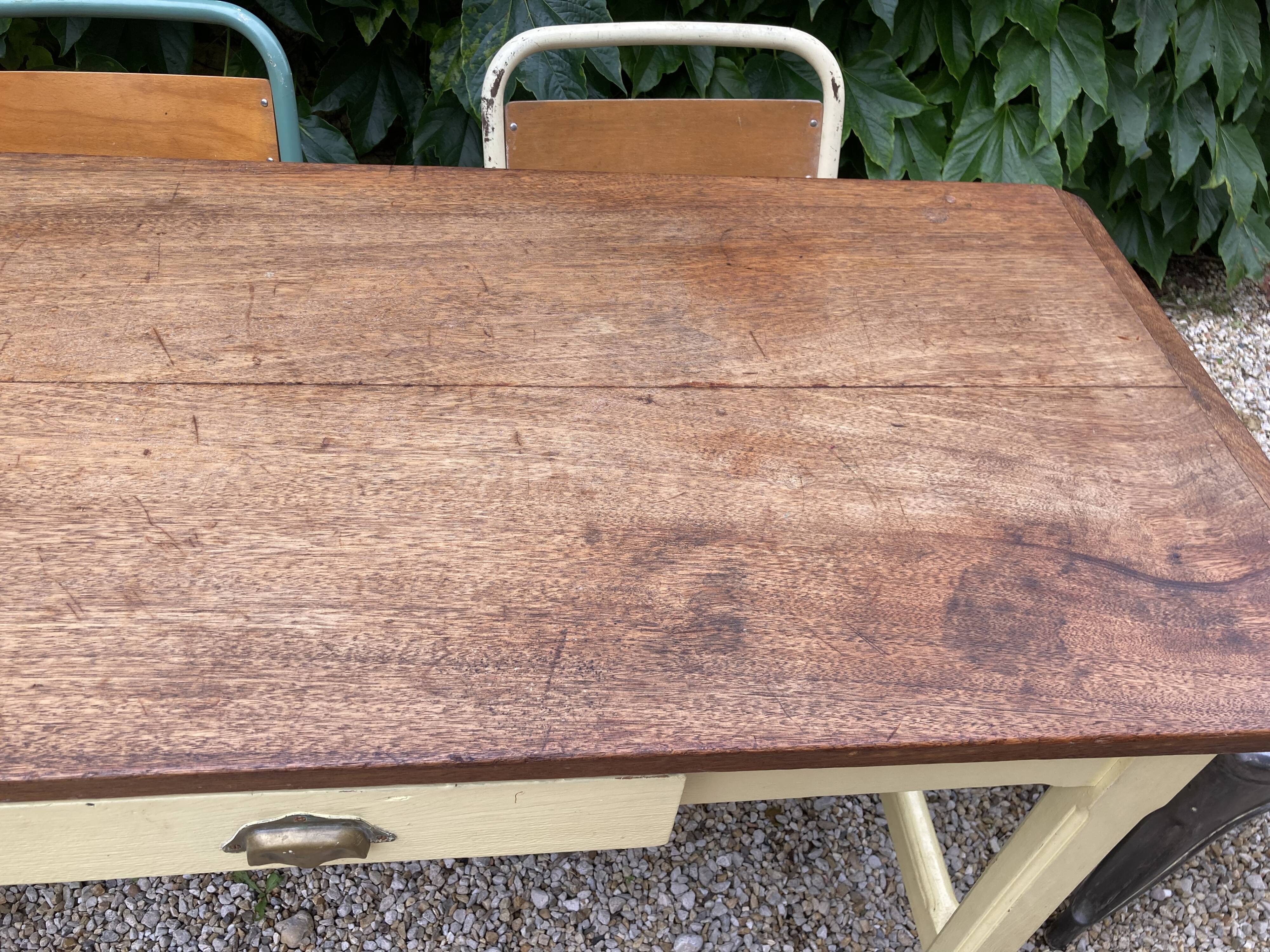 Farm table with drawer