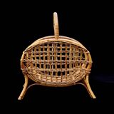 Vintage bamboo and wicker magazine rack