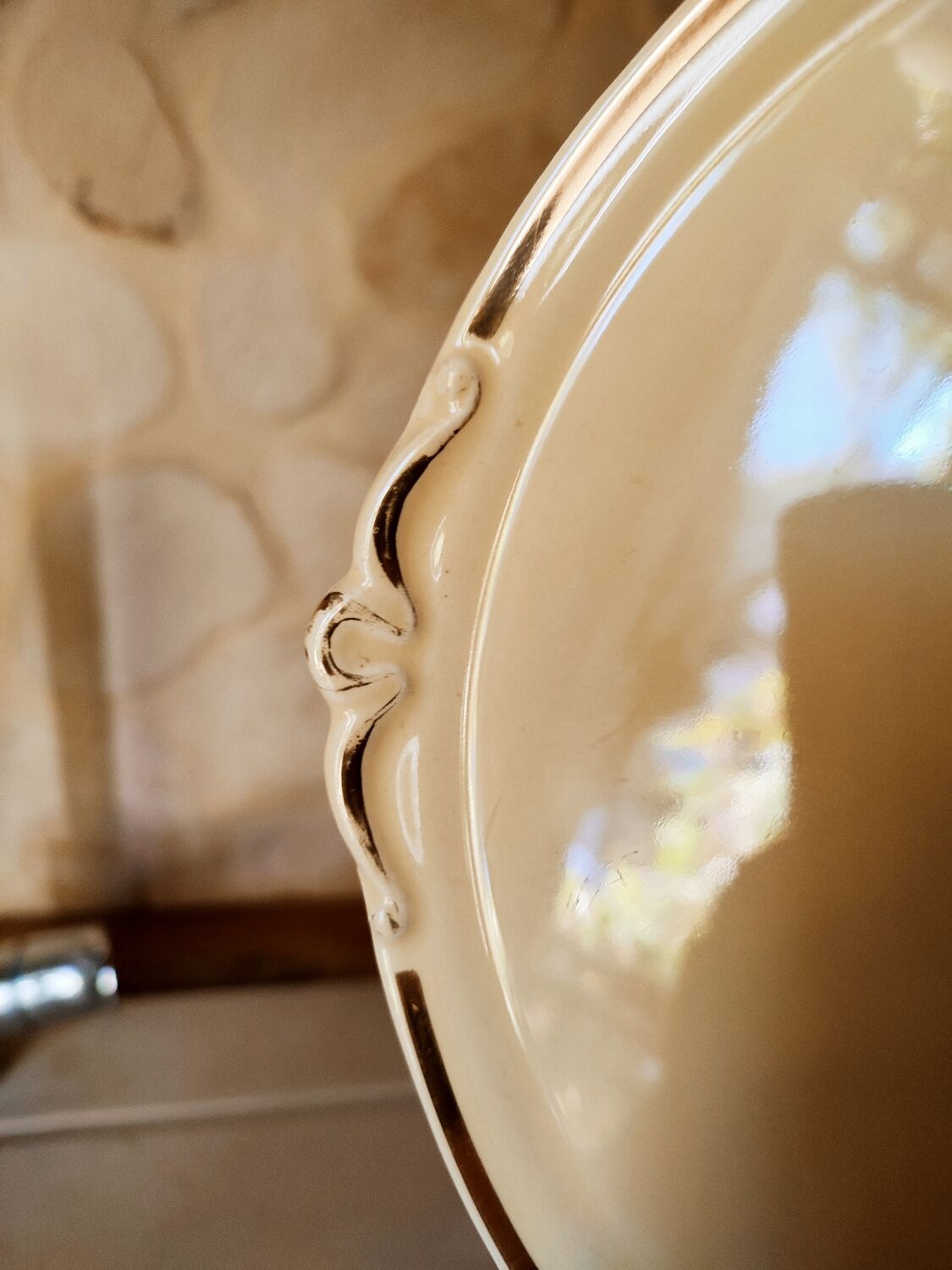 Small retro yellow earthenware dish