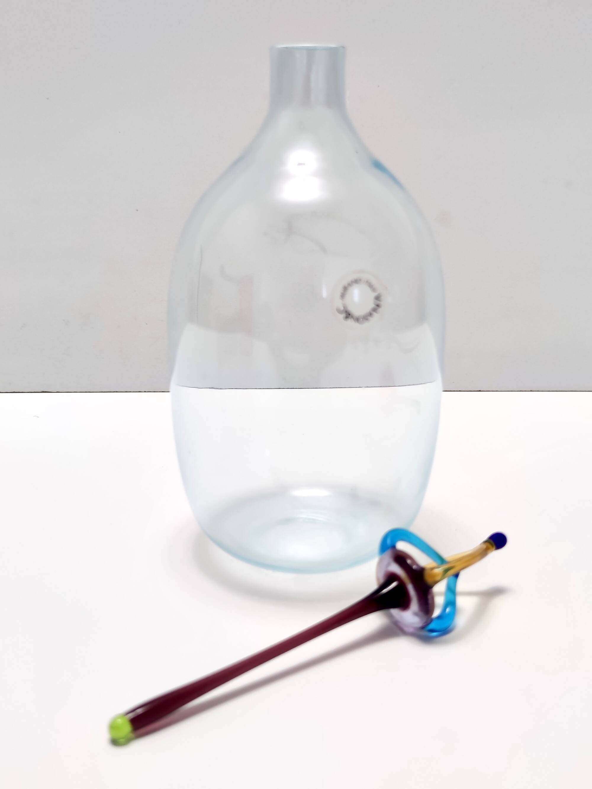 Postmodern Murano Glass Decanter Bottle by Vincenzo Nason, Italy