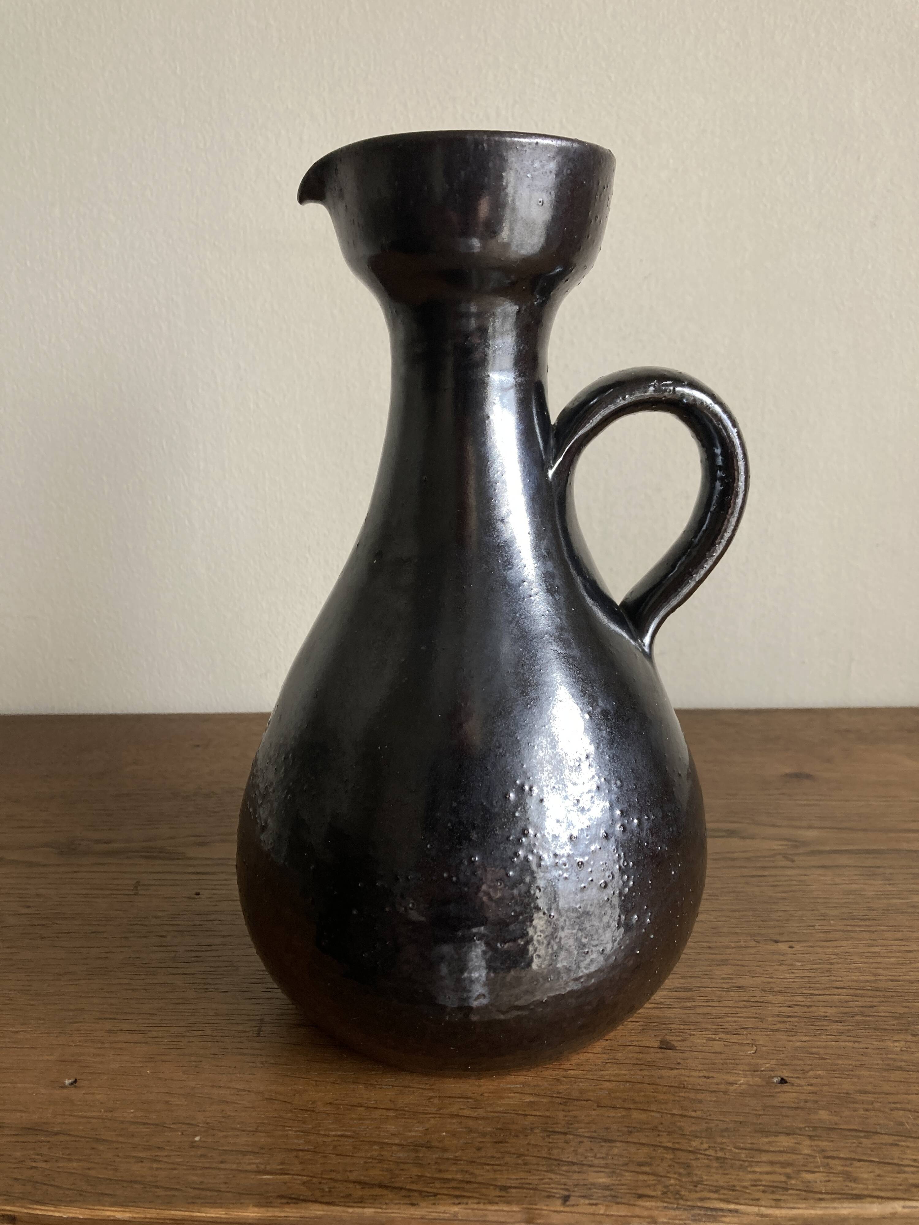 Robert Picault ceramics, black glazed earthenware, 1960