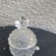 Candy box in the shape of pineapple, vintage transparent glass