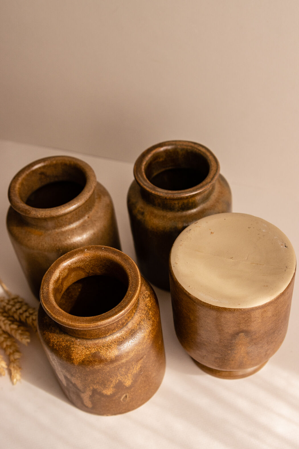 Brown Mustard Pot