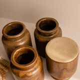 Brown Mustard Pot