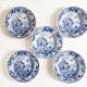 Five 19th century Calais earthenware plates with a romantic gallant couple decor