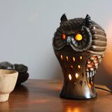 Ceramic owl lamp, Fonck and Mateo in Vallauris