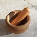 Wooden Mortar and Pestle Bowl