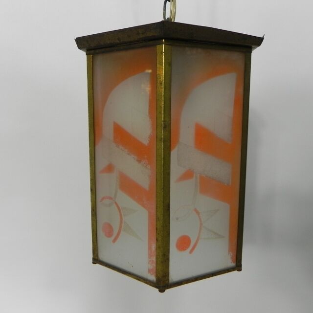Art Deco hanging lamp with 6 glass plates