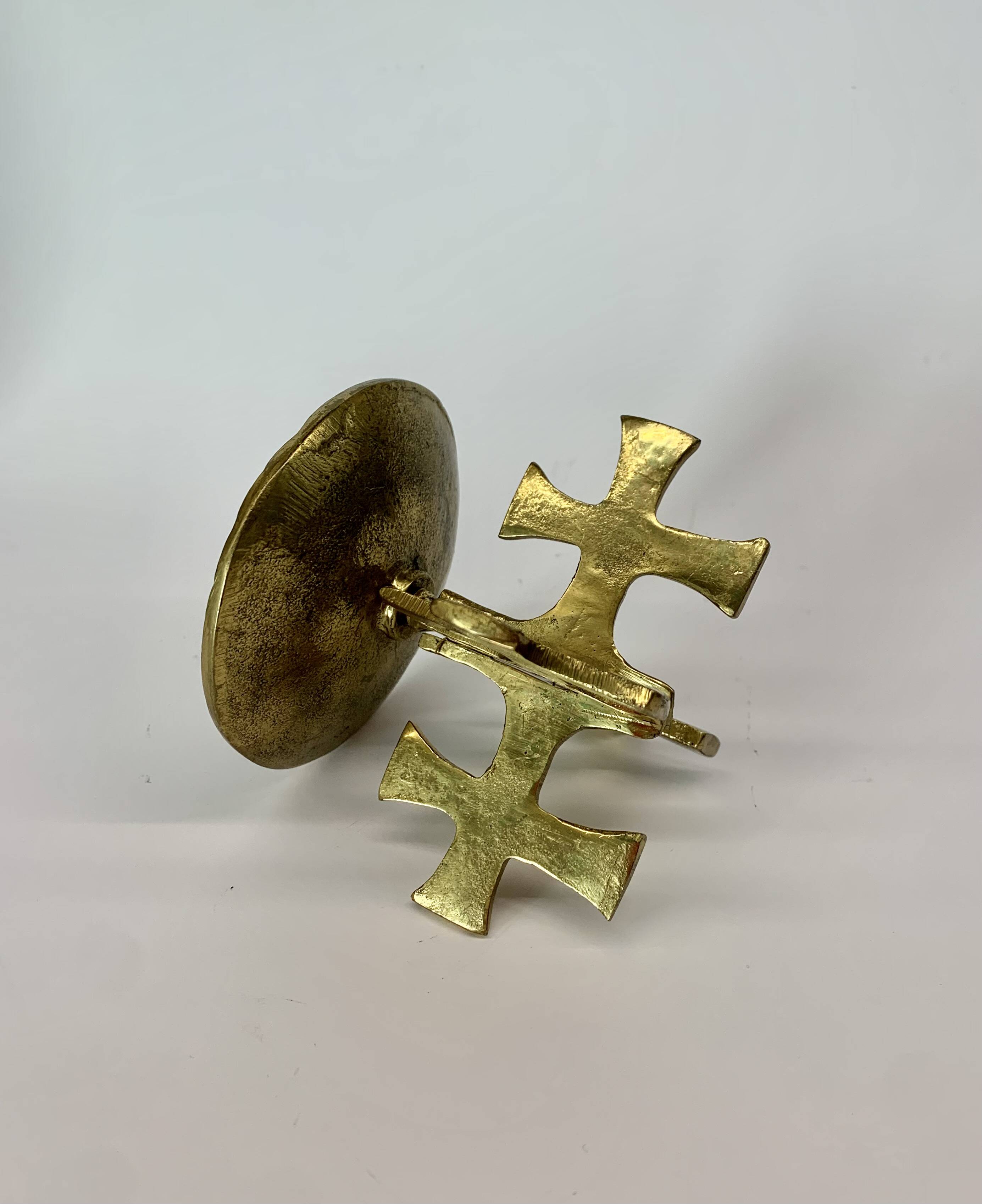 Brutalist bronze candleholder, 1970s