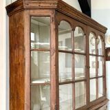 Buffet 2 corps vitré en bois, XIXème