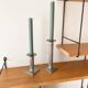 Pair of vintage candlesticks / torches in solid pewter – Guy Degrenne