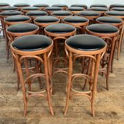 Series of 16 curved wooden bar stools dlg Thonet Baumann Fischel