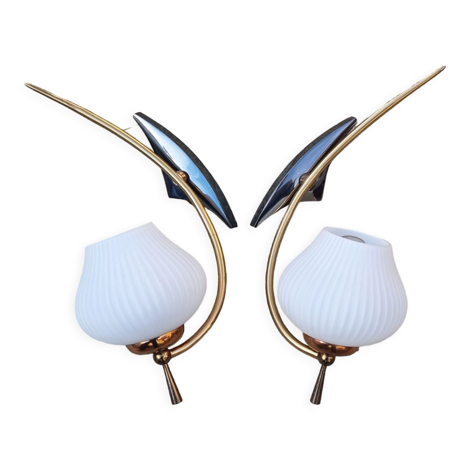 Pair of vintage wall lamps house Arlus, vintage, 50s