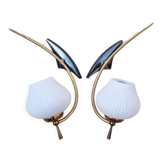 Pair of vintage wall lamps house Arlus, vintage, 50s