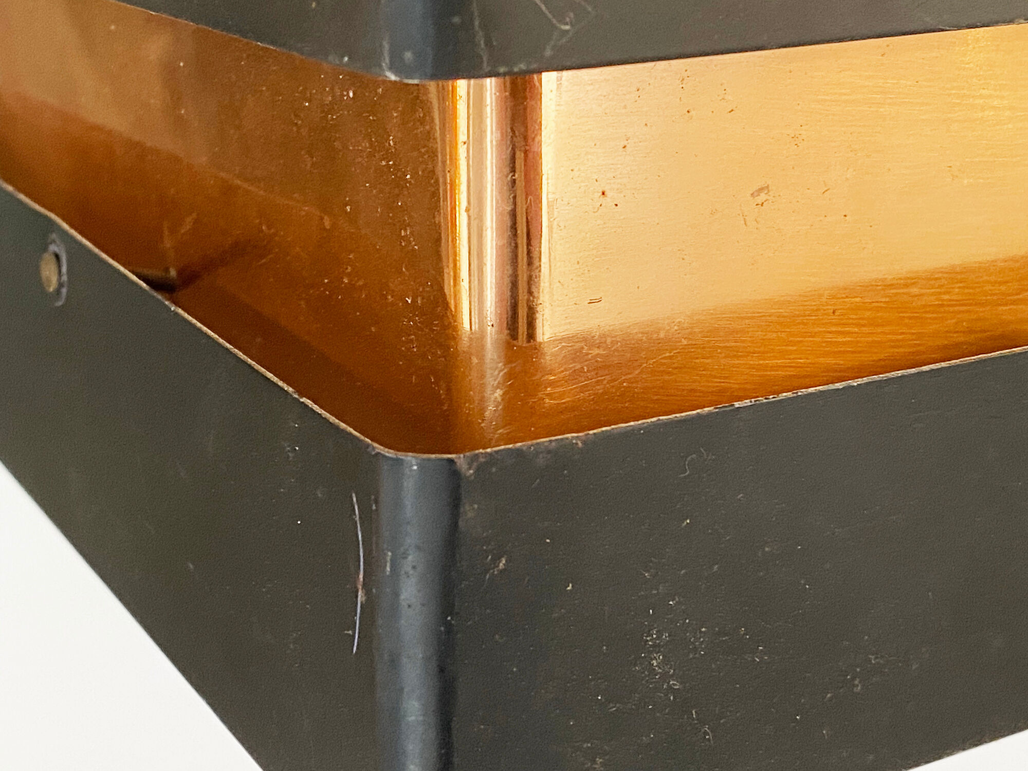 Pendant light in copper and black metal. denmark 1960s