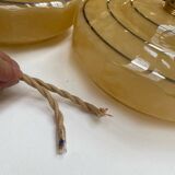 Pair of art deco pendant lights in Clichy glass