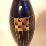 Soliflore Pinon Heuzé blue and gold Height 42 cm