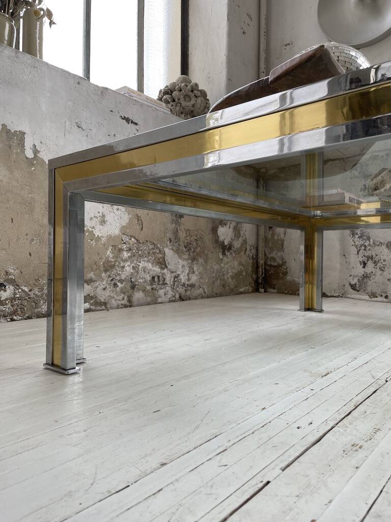 Romeo Rega chrome brass coffee table
