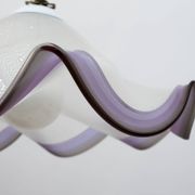 Mid-Century Modern Italian Murano Silver Leaf Glass Pendant Lamp, 1970s