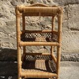 70s rattan shelf
