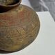 Small round ancient vase in engraved terracotta, Indonesian polychromy H10 D1