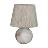 Alabaster ball lamp foot with rope lampshade