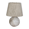 Lampe boule albâtre avec abat-jour corde