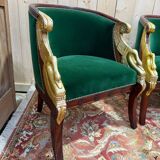 Empire salon complete with mahogany sofa and chairs featuring golden swan heads.