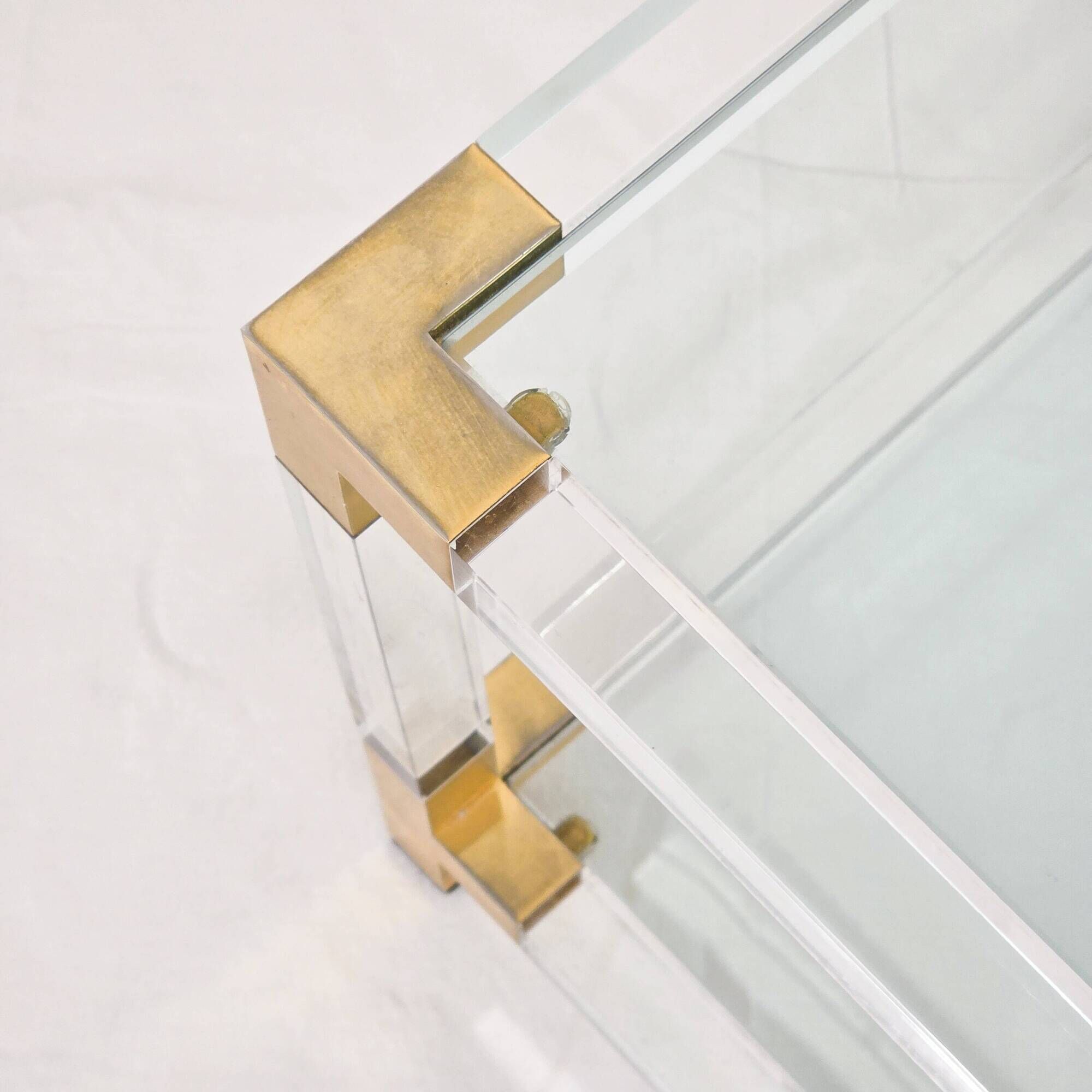 Table basse en verre et Lucite par Charles Hollis Jones — 1970