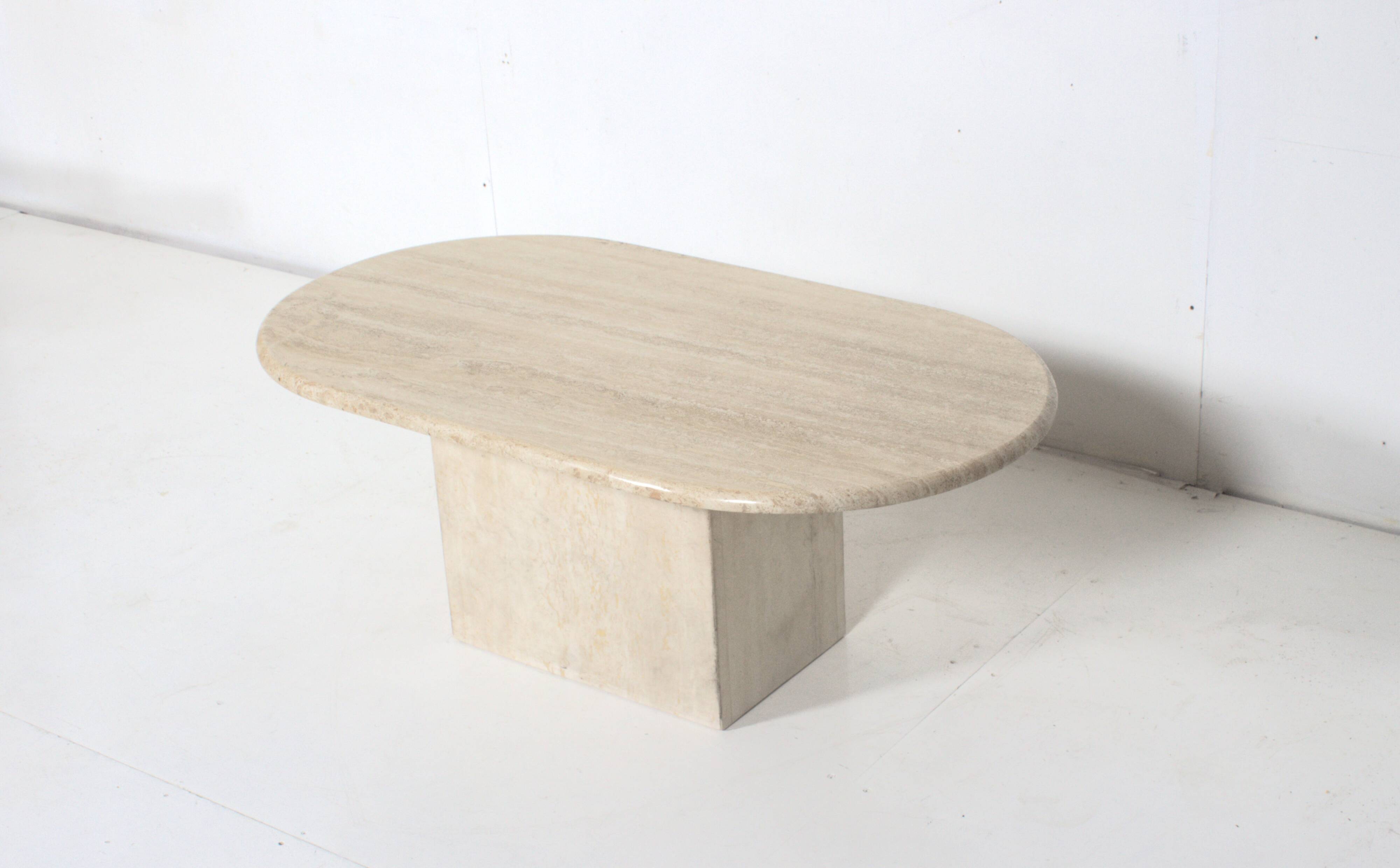Medium Oval Travertine Coffee Table