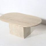 Table basse ovale en travertin taille moyenne