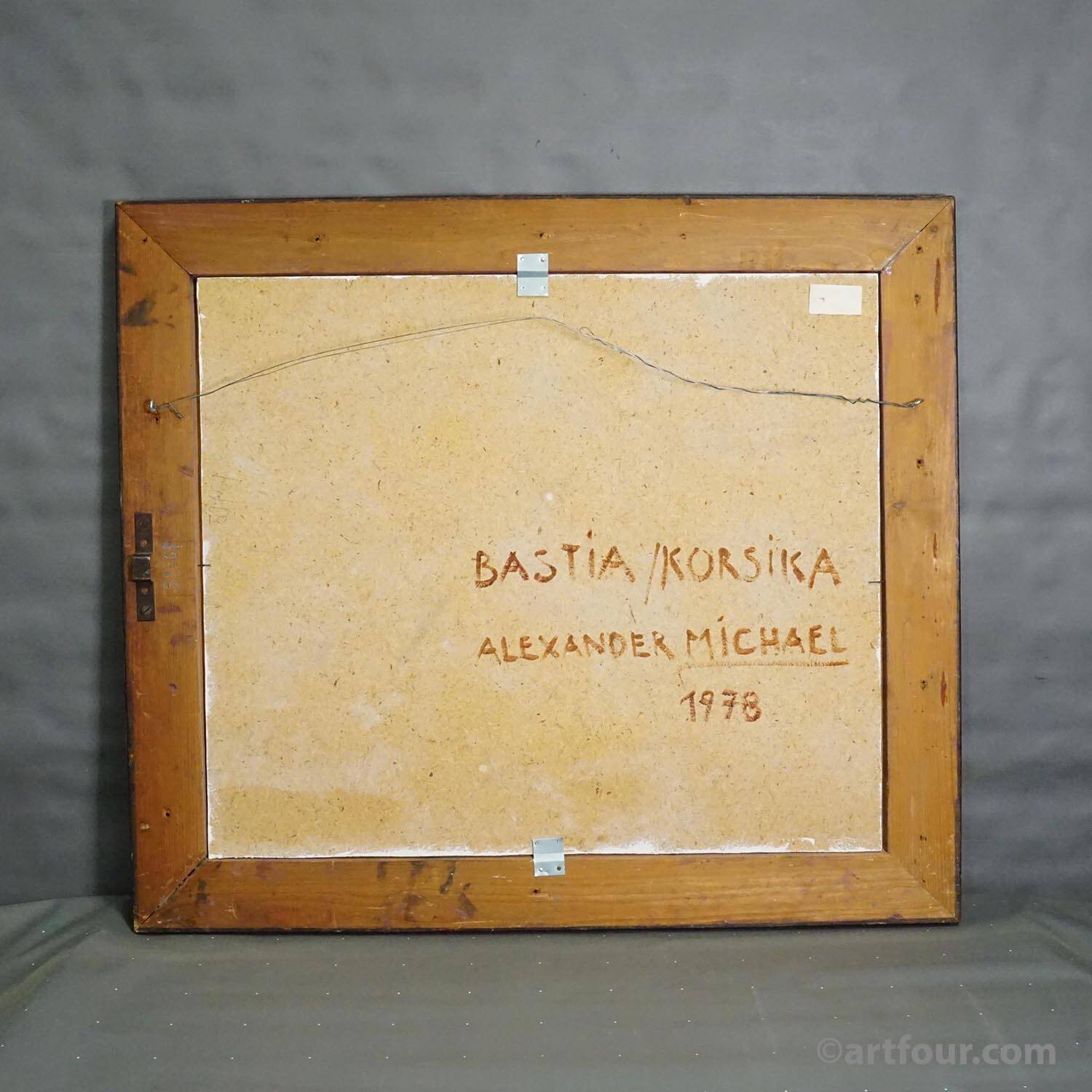 Oil painting by Alexander Michael – Bastia, Corsica, 1978