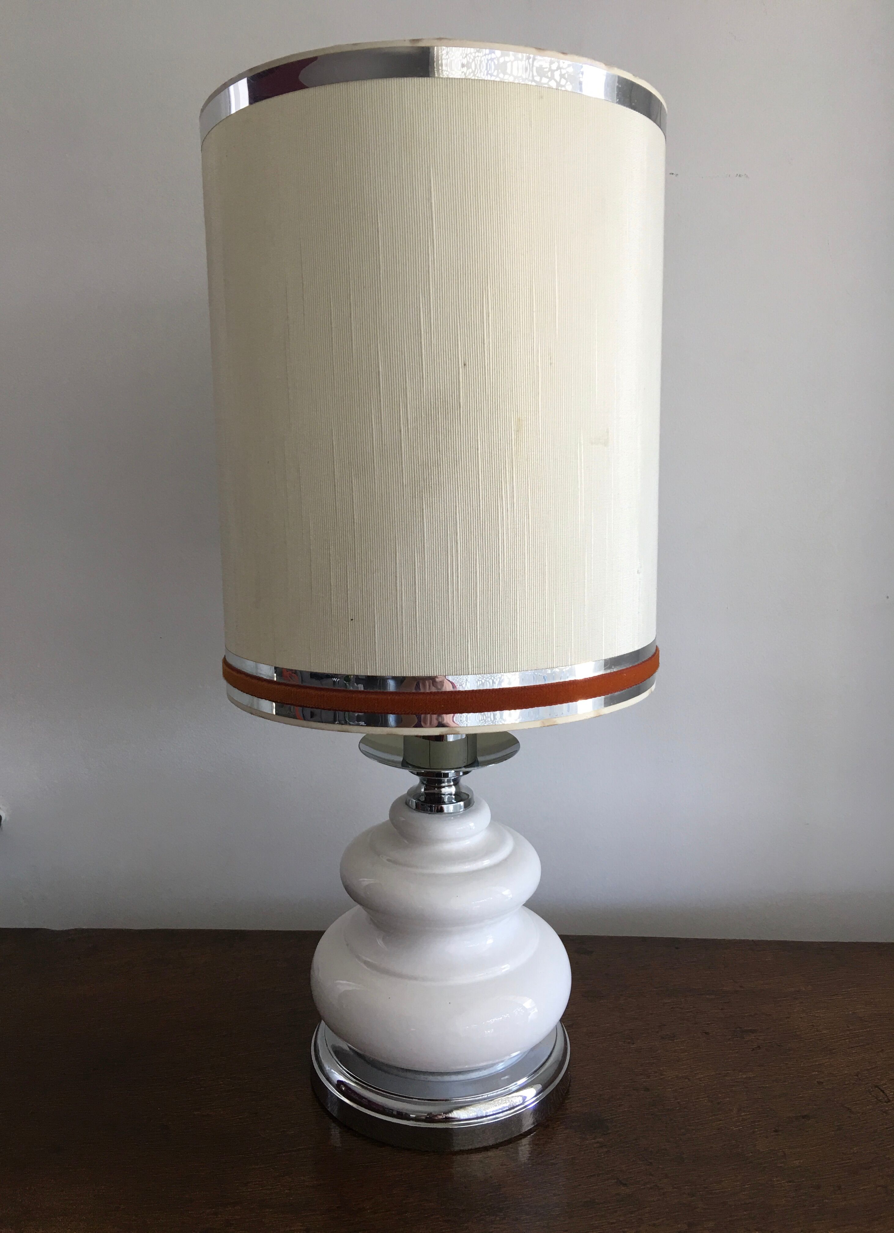 Chrome ceramic lamp 1970