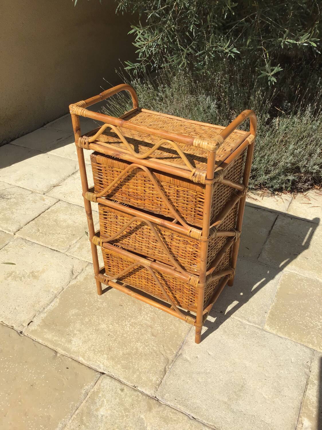 Rattan chest of drawers