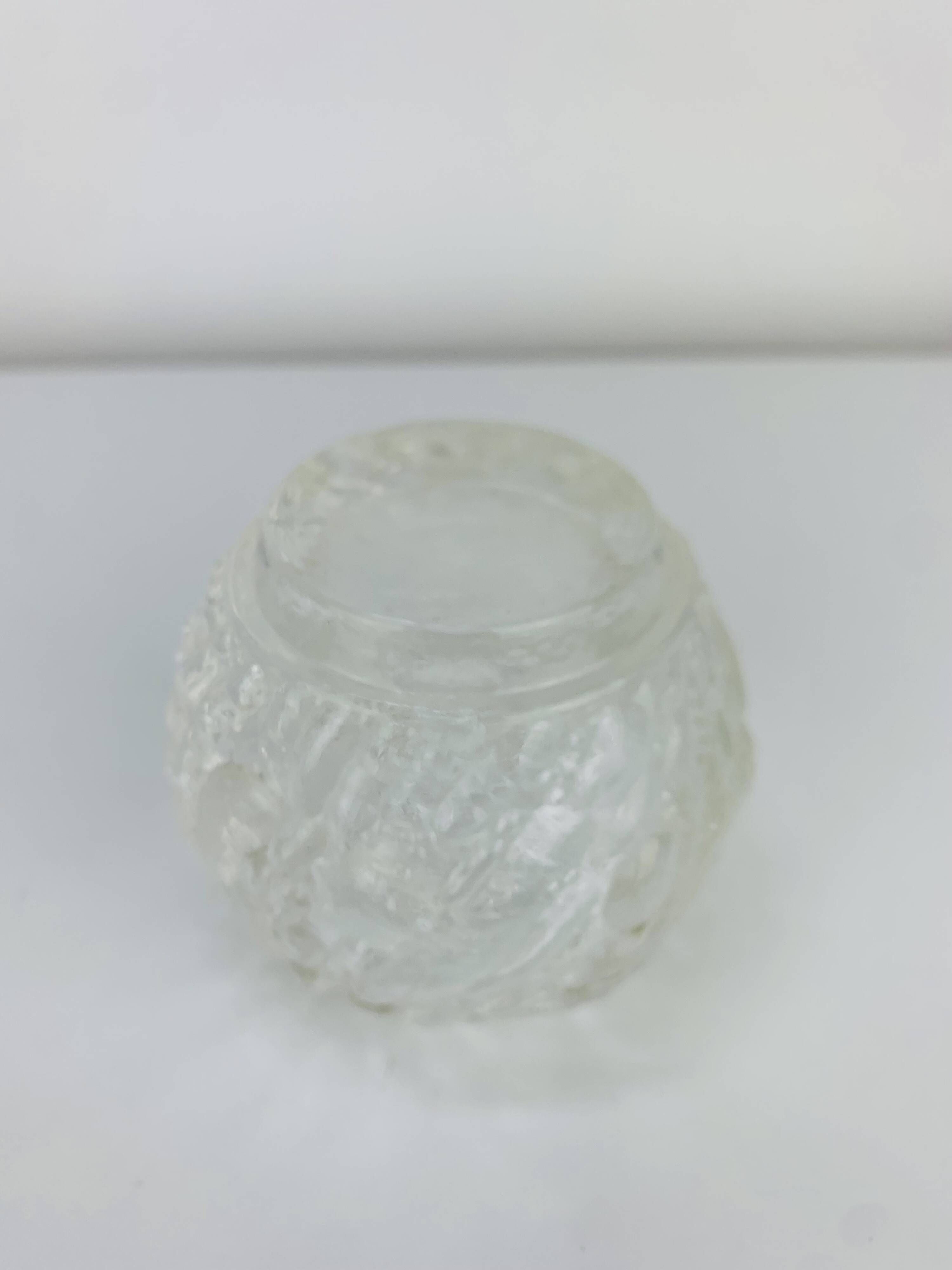 Cut glass candle holder, sphere, snowball style Kosta Boda