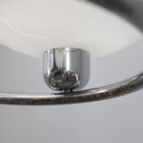 Mid-century chrome chandelier with milk-glass disc shades, Czechoslovakia, 1950s